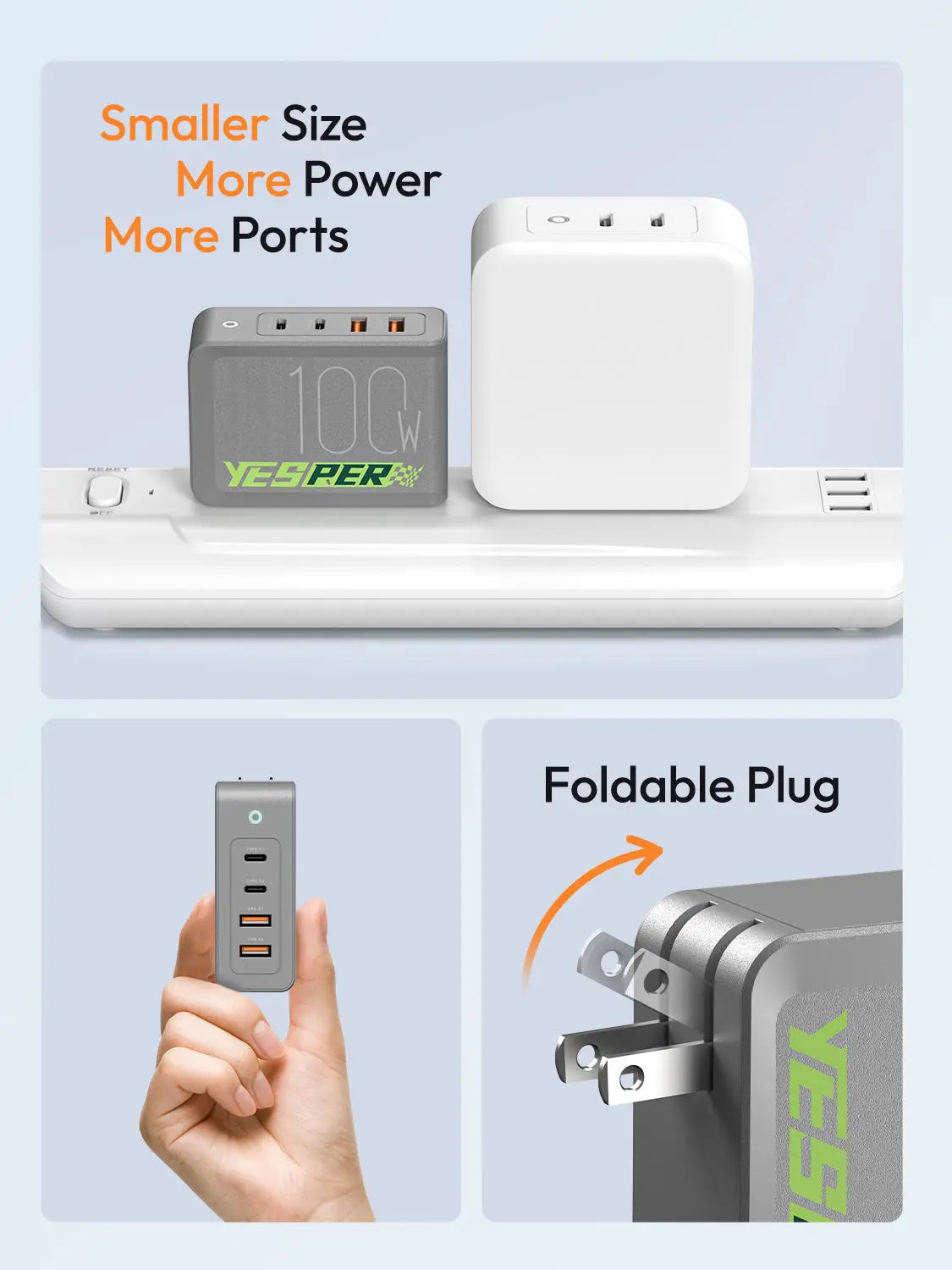 YESPER Foldable Compact USB C Charger