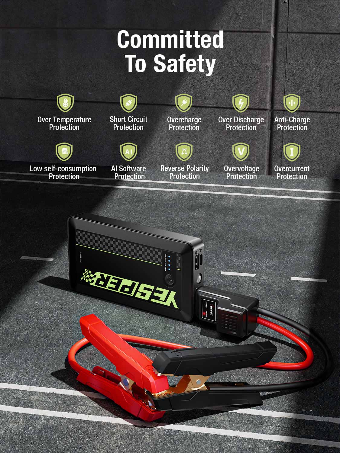 YESPER Armor Mini Multipurpose Vehicle Jump Starter7