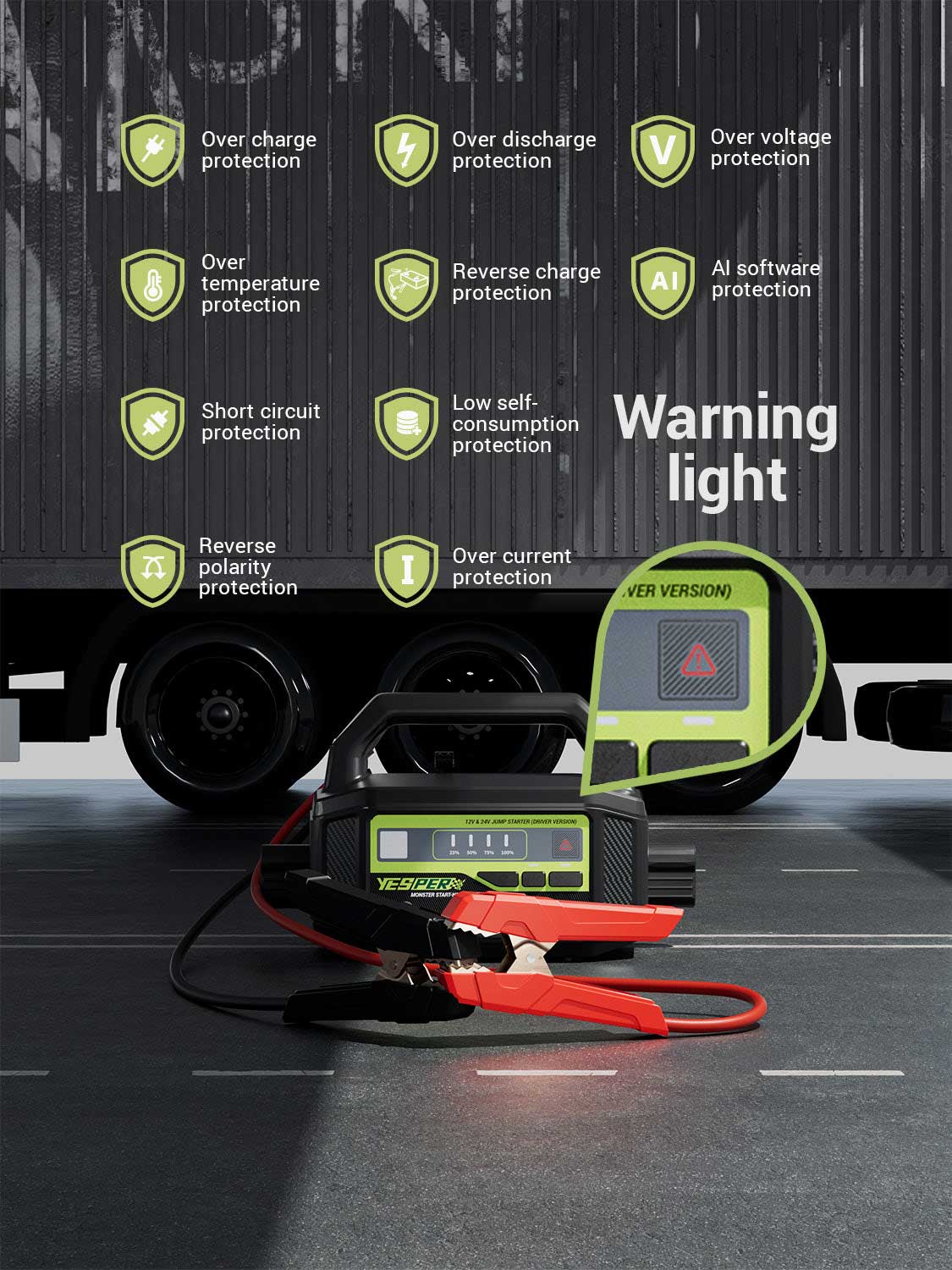 YESPER Monster N1 Multipurpose Heavy Truck Jump Starter6